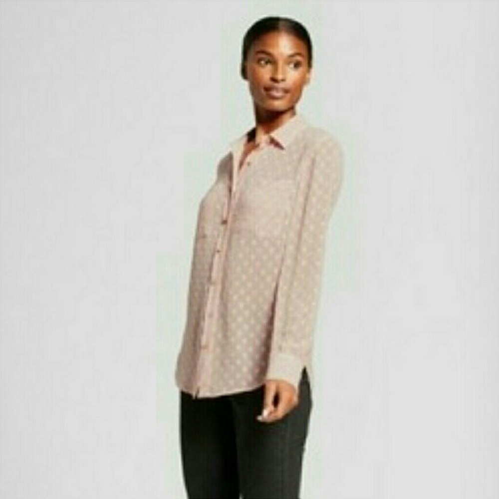 3/$25 - A New Day- Sheer Clip Spot Blouse